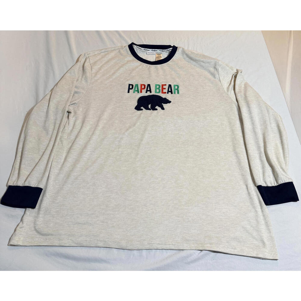 Dear Foams Papa Bear Long‎ Sleeve Pajama Shirt Size 3XL